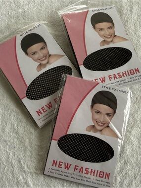 New Fashion Black Nylon Hair Nets - 3 Pack